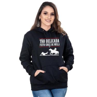 Imagem de Blusa Moletom Feminina Estampa Country Bolso Capuz Conforto - Campero,