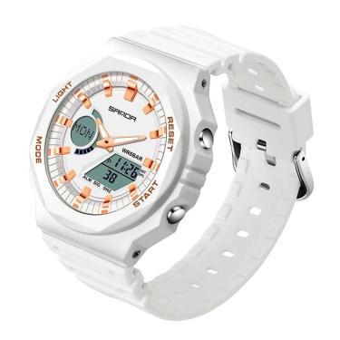 Imagem de  Relógio Feminino Casual Elegante Digital Display Duplo Relógio de Quartzo A Prova D´agua 