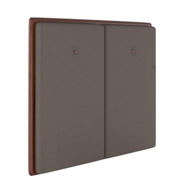 Imagem de Cabeceira Estofada Casal 140 Cm Coral Corino Marrom