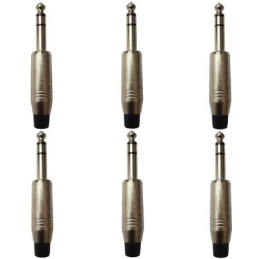 Imagem de Kit 6 Conectores P10 Macho Estéreo Linha PLG SA2X - SANTO ANGELO