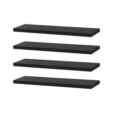 Imagem de Kit 4 Prateleiras 30 x 10cm Preta Suporte Invisível