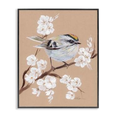 Imagem de Stupell Industries Ramo de flor de maçã com arte giclée emoldurada preta de pássaro, design por Cady Driver, 76 x 61 cm