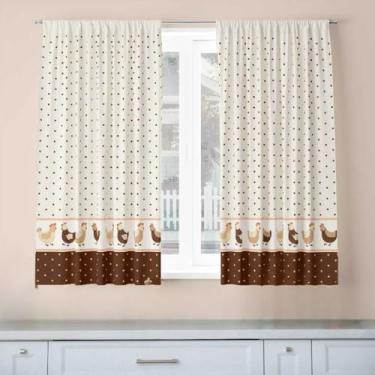 Imagem de Cortina Quarto，Cortina para Sala Cortinas para Cozinha Natalina Passa Varão 2.00m X 1.36m Decorativa Noel e Duendes(02)