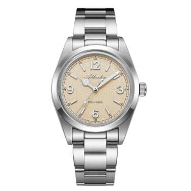 Imagem de ADDIESDIVE Relógio de pulso masculino 36 mm VH Quartz Sweep Second K1 Bubble Glass Luminoso 100 M à prova d'água minimalista unissex, Amarelo