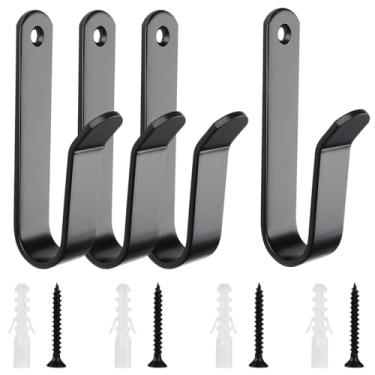 Imagem de 4 suportes de parede de metal para skates e snowboards, ganchos de exibição ajustáveis para pranchas de surf, longboards e muito mais, fácil de instalar