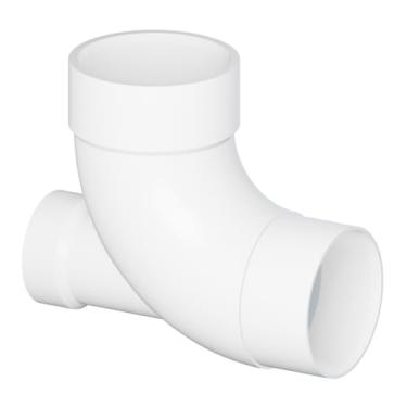 Imagem de SUPPLYGIANT Pacote com 15 7,6 cm x 7,6 cm x 5 cm PVC DWV 90° Long Sweep Street Elbow com entrada de salto baixo – Cubo x torneira x cubo, branco, dreno, encaixe de resíduos e ventilação, branco