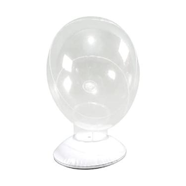 Imagem de barenx Manequim inflável de PVC com cabeça de manequim para janela, cúpula, modelo, adereços para perucas de dispersão, óculos de peruca e penteados - transparente