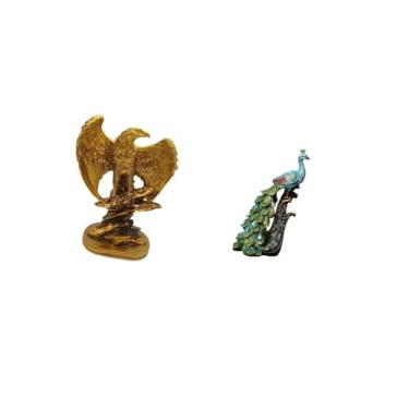 Imagem de Fenteer Estátua de Pavão, Escultura, Ornamento de Mesa, Arte, Presente, Coleção de Animais, Elegante, Mesa, Decoração para Estantes, Casa, Sala de Jantar, Esc