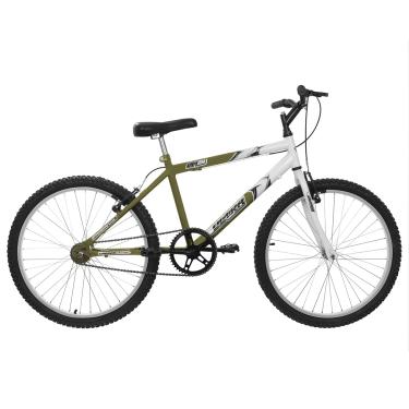 Imagem de Bicicleta de Passeio Ultra Bikes Esporte Bicolor Aro 24 Reforçada Freio V-Brake Sem Marcha Verde Oliva Fosco/Branco