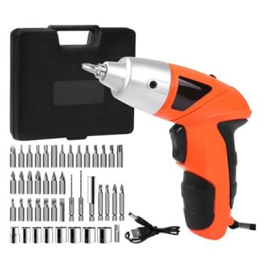 Imagem de Parafusadeira Elétrica Recarregável com Kit 45 Peças e Luz LED – Compacta e Portátil