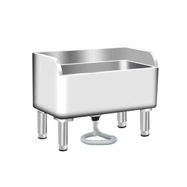 Imagem de TRGCJGH Pia de esfregão de aço inoxidável, bacia de serviço de pia de esfregão de piso comercial, balde de esfregão utilitário, para cozinha/restaurante/negócios/garagens (60 x 41 x 55 cm (23,6 x 16,1