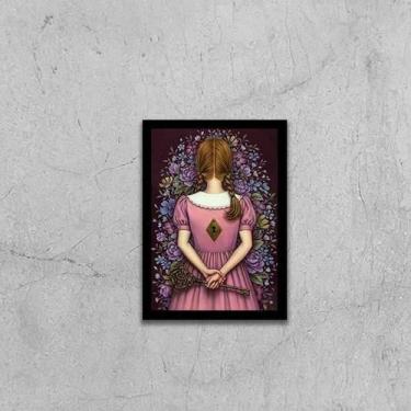 Imagem de Quadro Surrealista Menina Com Chave 24X18Cm - Quadros On-Line