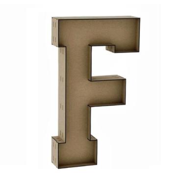 Imagem de Letra Caixa Grande F Mdf 70Cm De Altura Decoração Festa - Doce Arte Em