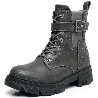 Imagem de GLOBALWIN Botas femininas de cano curto de combate, 21yy28, cinza, 8.5