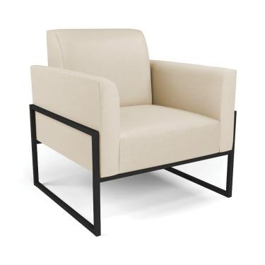 Imagem de Poltrona Base Industrial Alta Preto Marisa Corino D03 - D\'rossi Cor Bege