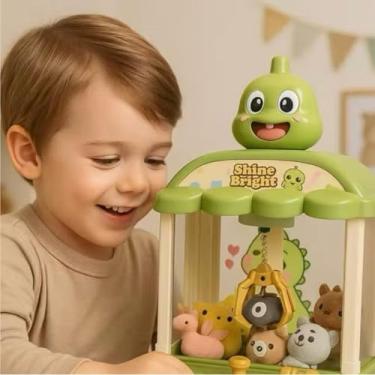 Imagem de Mini Máquina de Pegar Ursinhos e Bichinhos de Pelúcia Infantil com Luz e Som USB Brinquedo Educativo (Verde)