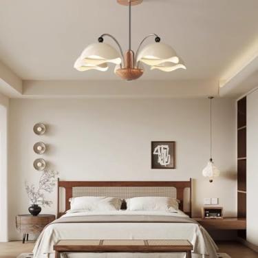 Imagem de Luminária pendente moderna e simples em estilo creme - Design inovador e criativo que cuida da visão | Ideal para mesas de jantar de restaurantes e balcões de bar (textura casca de ovo) (5 l