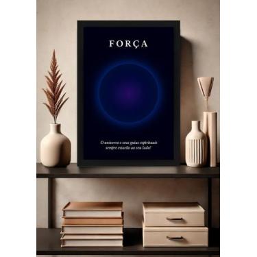 Imagem de Quadro Força Energia Interior com Vidro e Moldura Preta Tamanho:21cm x