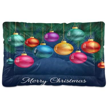 Imagem de SEHANY Cama de Natal bola para cães e gatos com fundo antiderrapante, cama de canil, colchão macio para animais de estimação, lavável, almofada de cama para cães pequenos, médios e grandes, gatos, 91