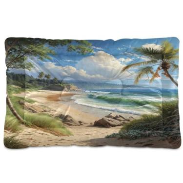 Imagem de SEHANY Cama de gato com estrela do mar, praia, para cães, com fundo antiderrapante, caixa de canil, colchão macio para animais de estimação, lavável, almofada de cama para cães pequenos, médios e