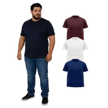 Imagem de Kit Com 3 Camisetas Plus Size 100% Poliéster Premium Colors Cor:Colori