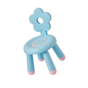 Imagem de Zyyini Cadeira de Atividades Infantil de Plástico Portátil - Design Interessante de Flores, Assento Largo para Crianças Sentadas, Adequado para Piquenique, Material PP (Sorvete)