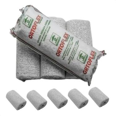 Imagem de Kit com 5 Atadura Gessada Rapida 10cmx3m Ortopédico Moldável