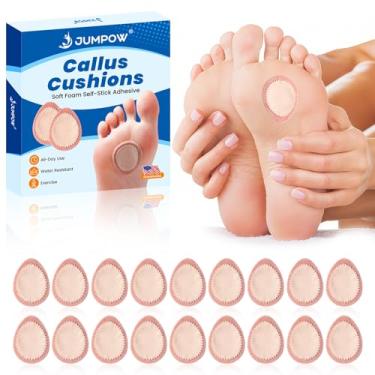 Imagem de JUMPOW Almofadas extra grossas de milho e calos – 18 peças de protetores de pé, almofadas de feltro para calos de tecido para mulheres, homens, almofadas protetoras de calcanhar para pés (médias)