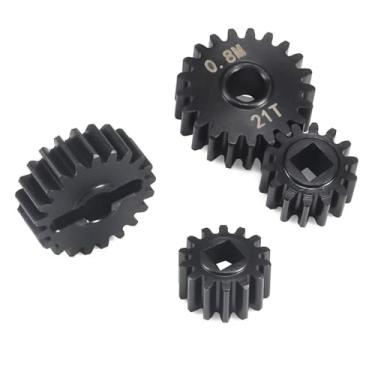 Imagem de 14T-21T Capra Portal Gears 27% Overdrive Steel Gears Upgrade Parts for 1/10 RC Crawler F9 Axial Capra (14T-21T)
