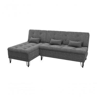 Imagem de Sofá Cama com Chaise 3 Lugares 2,00 Mts Nice Matrix Chumbo