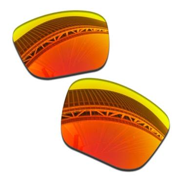 Imagem de LenzProse Lentes de reposição polarizadas de 1,5 mm para óculos de sol Oakley Targetline OO9397 58 mm, antiarranhões | Ajuste perfeito, Vermelho fogo polarizado - 1,5 mm, 58mm