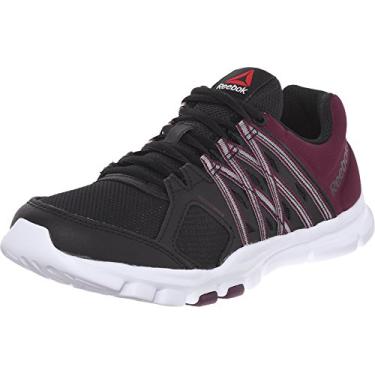 Imagem de Reebok Tênis feminino Yourflex Trainette 8.0L MT treinamento, Preto/Orquídea Celestial/Branco, 7