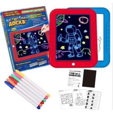 Imagem de Lousa Magica Tablet Magic Led Canetinhas Coloridas Neon 3D - Magic Pad