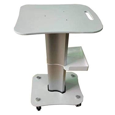 Imagem de Carrinho de servir portátil para salão de beleza com alça rolante, carrinho utilitário de beleza para spa com rodízios, carga de 60 kg, prata