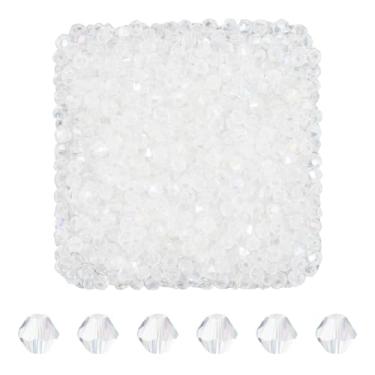 Imagem de Mandala Crafts Contas de cristal bicone iridescentes de 3 mm – 1500 contas de vidro facetadas para fabricação de joias, suprimentos de contas, artesanato DIY, pulseiras, colares, brincos e contas