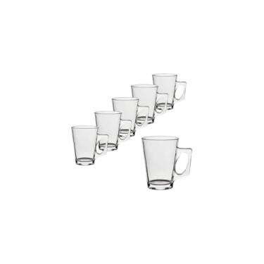Imagem de Conjunto 6 Canecas de Vidro Murlin Transparente, 265ml, 9,5cm Altura, para Café, Chá, Cappuccino