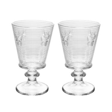 Imagem de Jogo 2 Taça De Vidro Para água Suco Lines Butterfly Borboleta 350ml Wolff