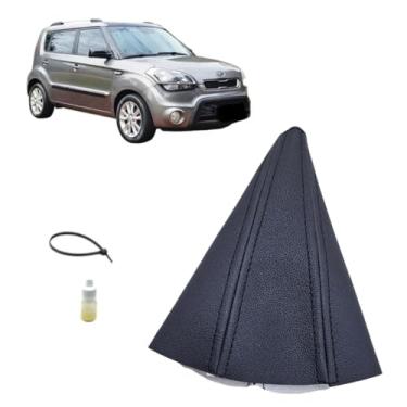 Imagem de Forração Coifa Courvin Para Alavanca Câmbio Automático Compatível Com Soul Ex 2013 2014 (PRETO - COSTURA PRETA)