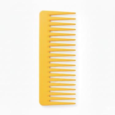 Imagem de Kelly Pente Profissional, Design Ergonômico, Material Leve e Resistente, Dentes Finos, Amarelo, Para Todos os Tipos de Cabelo
