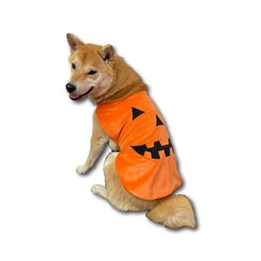Imagem de ComfyCamper Fantasia de cachorro de abóbora para cachorro pequeno médio grande filhote filhotes gato gatinho – roupas de comida fofa de frutas – capa de pano roupa para cosplay de animais de estimação Halloween Natal (GG)