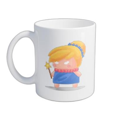 Imagem de Caneca Xícara de Café Porcelana 300ml Personagem Princesa Chibi Arte em Pixel