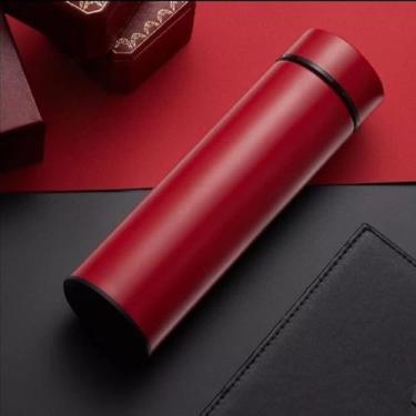 Imagem de Garrafa Térmica em Aço Inoxidável, Vermelha, 500ml, Isolamento a Vácuo