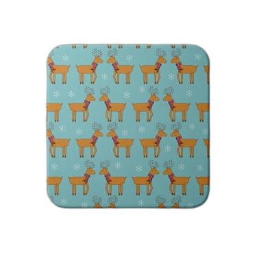 Imagem de Ladrilho Decorativo de Cerâmica Com Estampa Rena Para Decoração Natalina