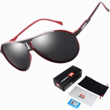 Imagem de Óculos De Sol Polarizado Aviador Uv400 Dubery D102, Vermelho