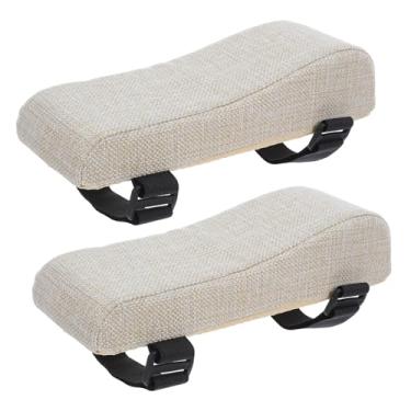 Imagem de SEWACC 2 almofadas de apoio de braço para cadeira de escritório ajustáveis e ergonômicas para cadeiras de mesa de jogos - Almofada de cotovelo lavável com alça antiderrapante para escritório em casa
