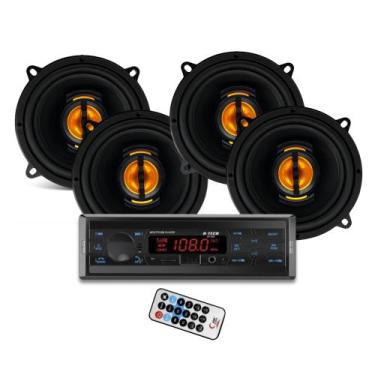 Imagem de COMP Kit 2x Pares de Alto-Falantes Leson JB5 Flex 5 110W + Rádio H-Tec