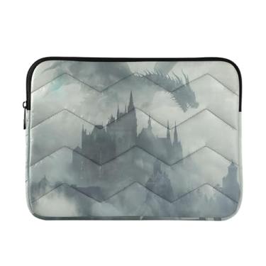 Imagem de Bolsa para laptop Dragon Fog Castle, fina, leve, à prova d'água, bolsa de viagem para computador para homens e mulheres de 33 a 35 cm