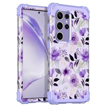 Imagem de Rancase Capa para Galaxy S24 Ultra 5G, capa protetora híbrida de plástico rígido com três camadas à prova de choque e à prova de choque + capa protetora híbrida de plástico rígido para Samsung Galaxy