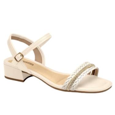 Imagem de Sandália Feminina Salto Baixo Ouro Light Mississipi - Bege