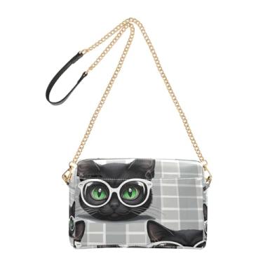 Imagem de Joitme Linda bolsa tiracolo preta branca cinza para mulheres bolsa de celular bolsa de ombro de couro PU com alça de corrente